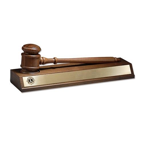 Gavel on base, incl engraving please specify Lions Clubs New Zealand